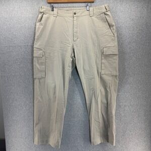 Duluth Trading Company Cargo Pants Mens 42 x 32 Khaki Cotton Blend Classic Fit